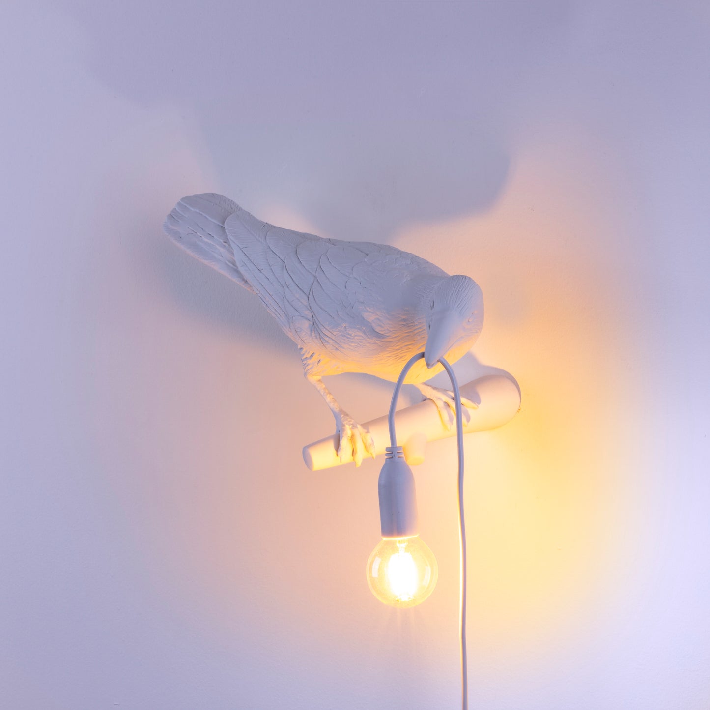 Bird Lamp White Looking Right