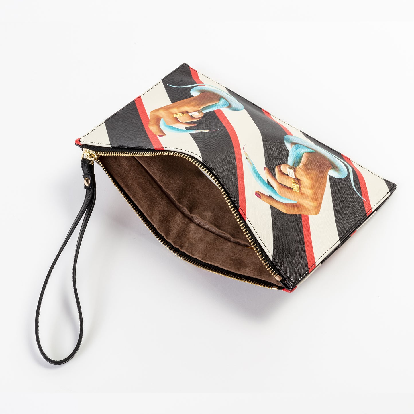 Pouch Stripes Hand with Snakes