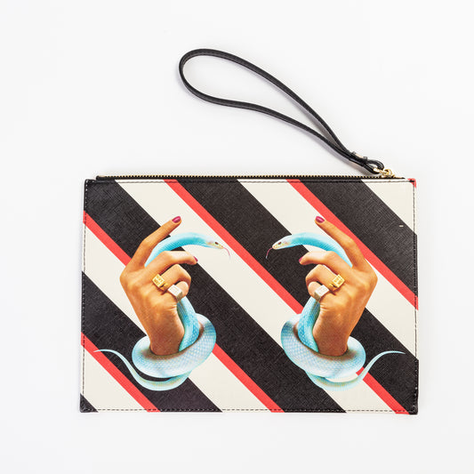 Pouch Stripes Hand with Snakes