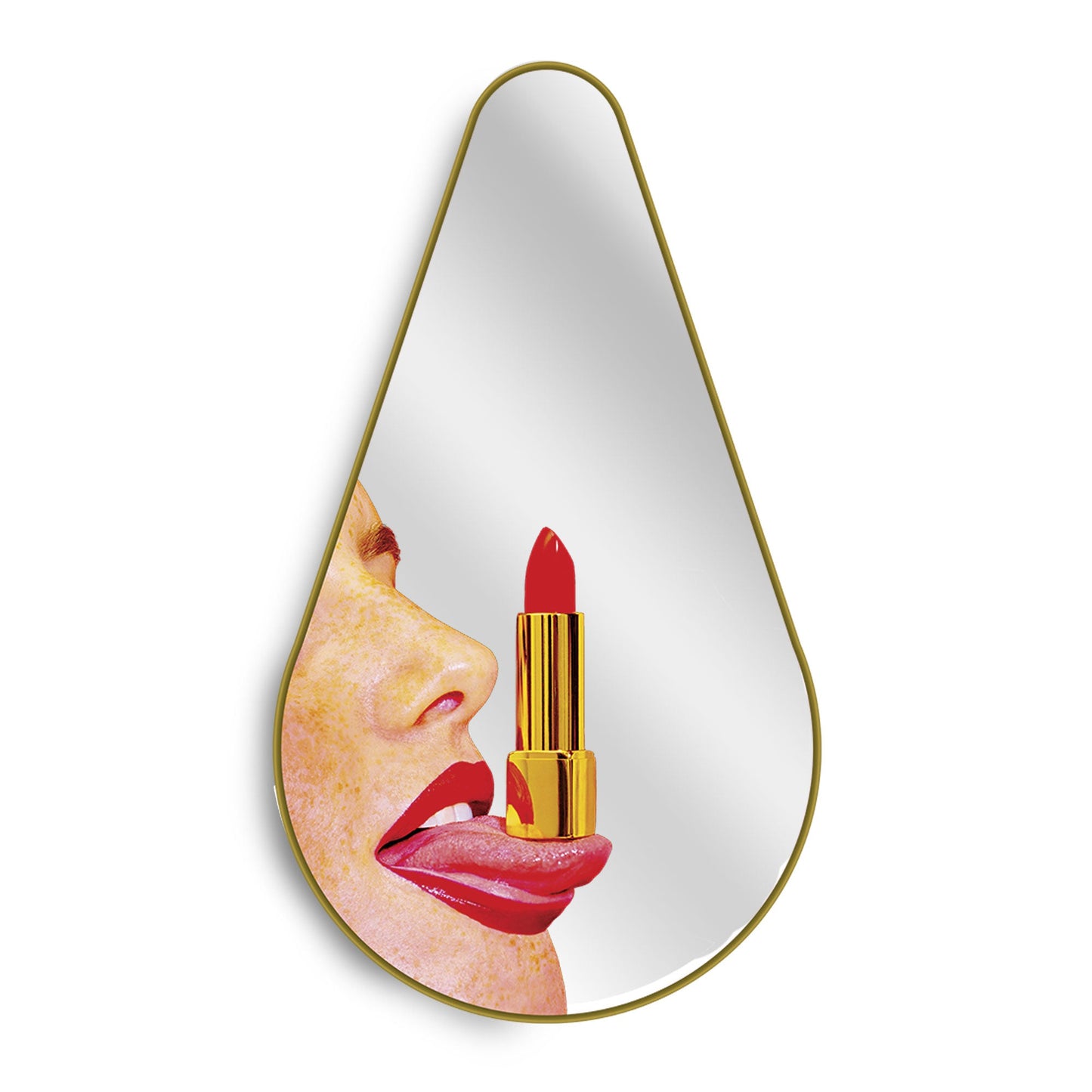 Mirror Gold Frame Pear Tongue