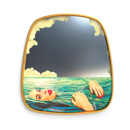 Mirror Gold Frame Sea Girl