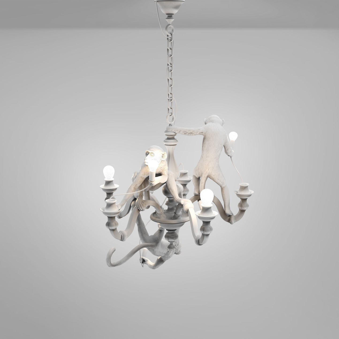 Monkey Chandelier White