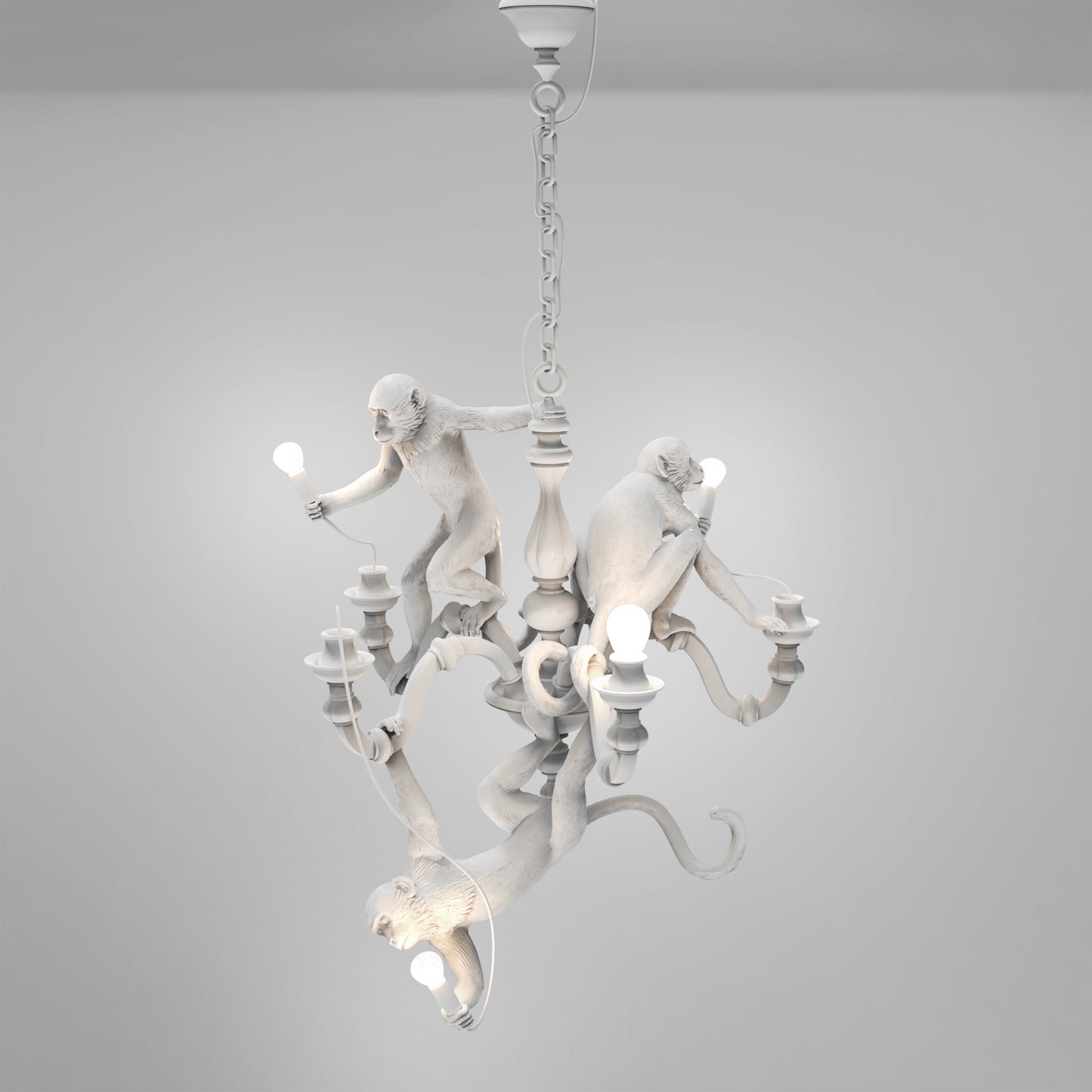 Monkey Chandelier White