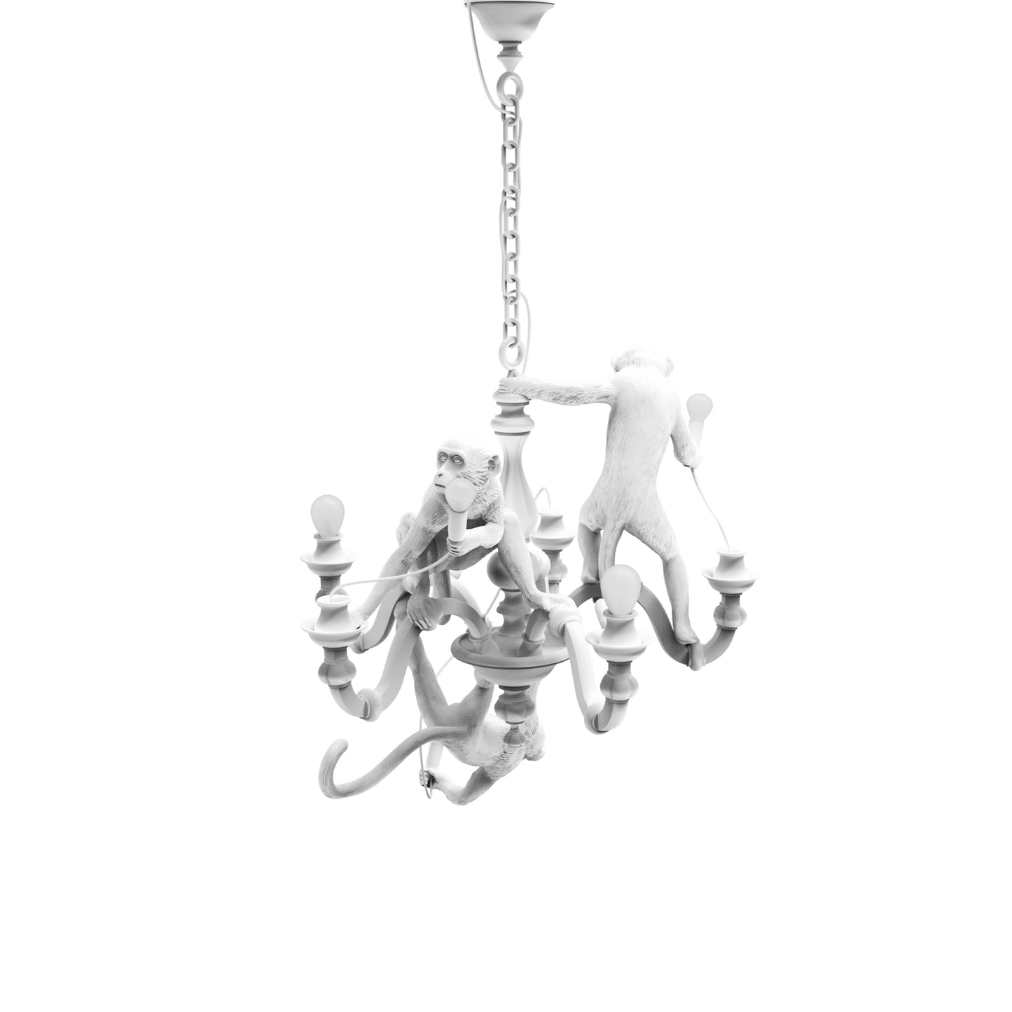 Monkey Chandelier White