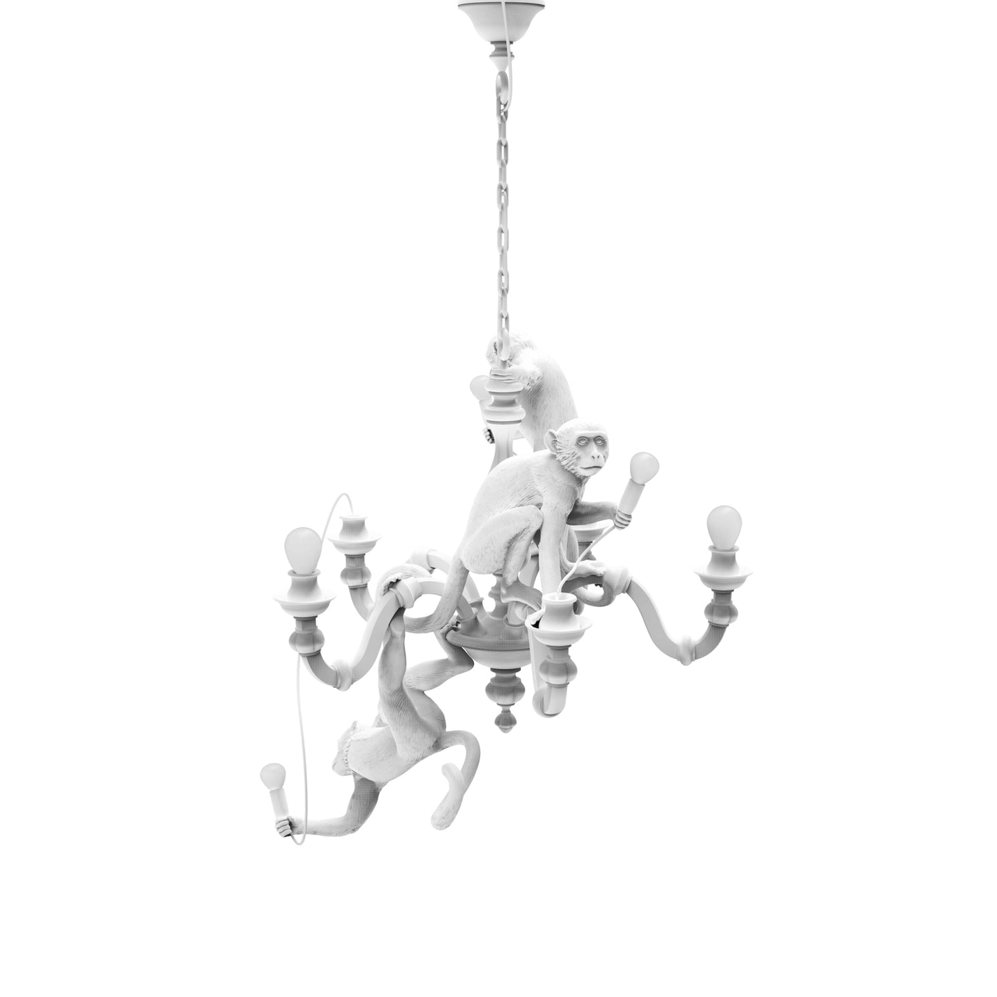 Monkey Chandelier White