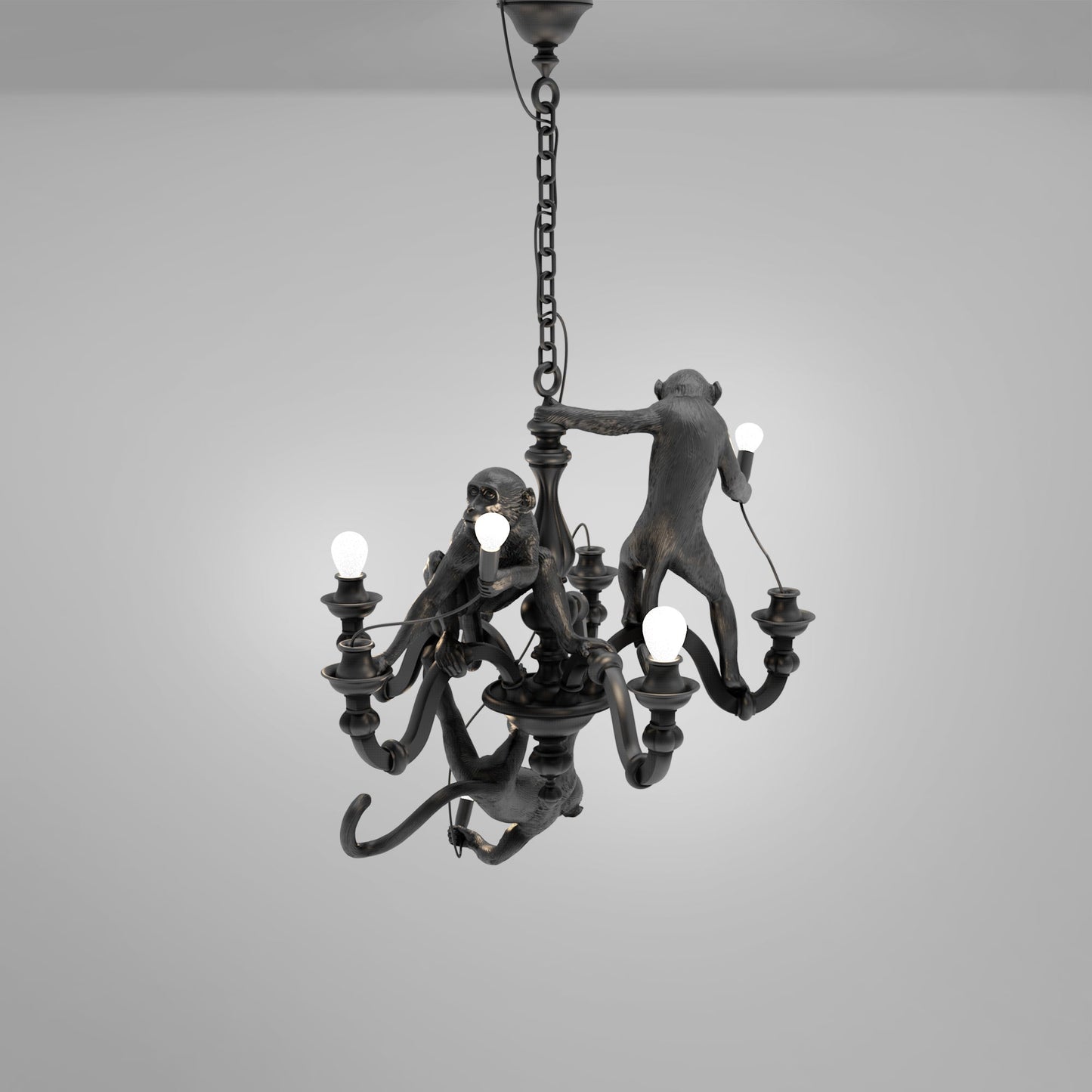 Monkey Chandelier Black