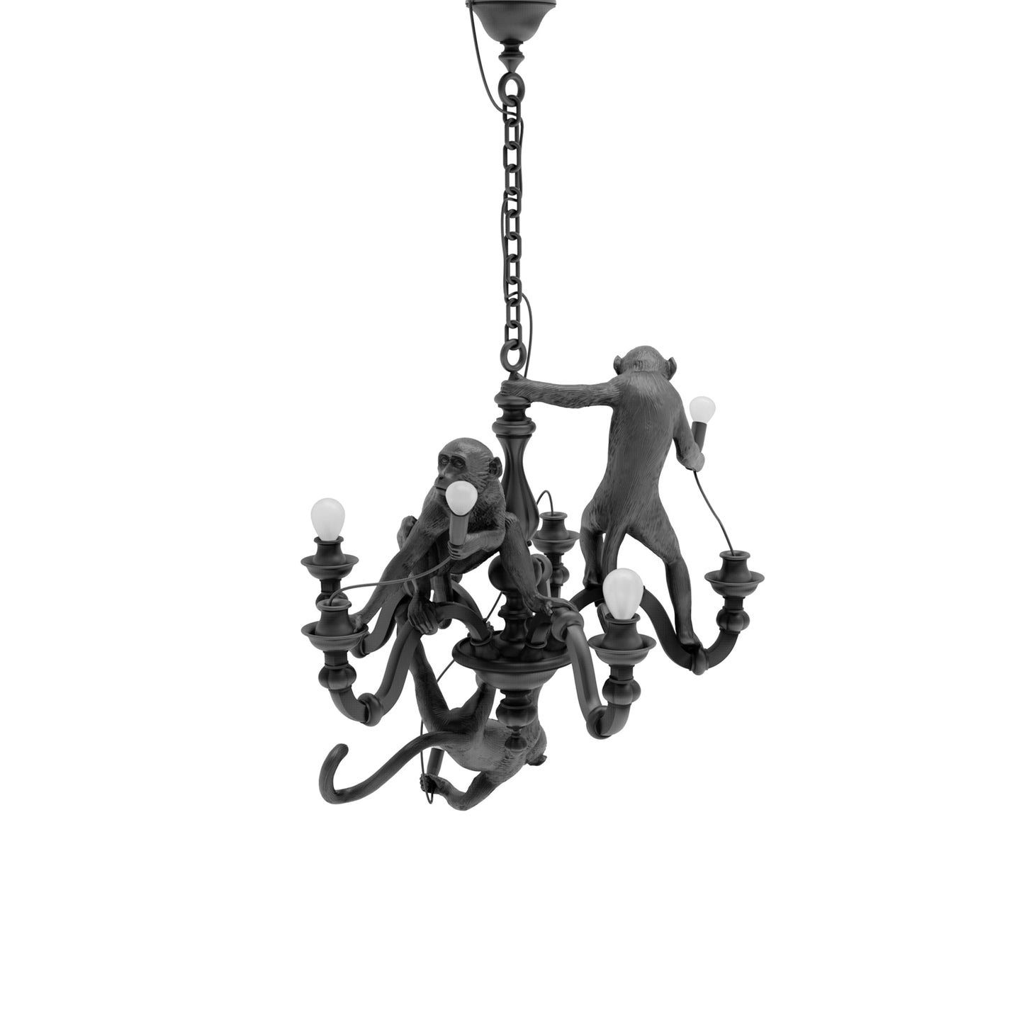 Monkey Chandelier Black