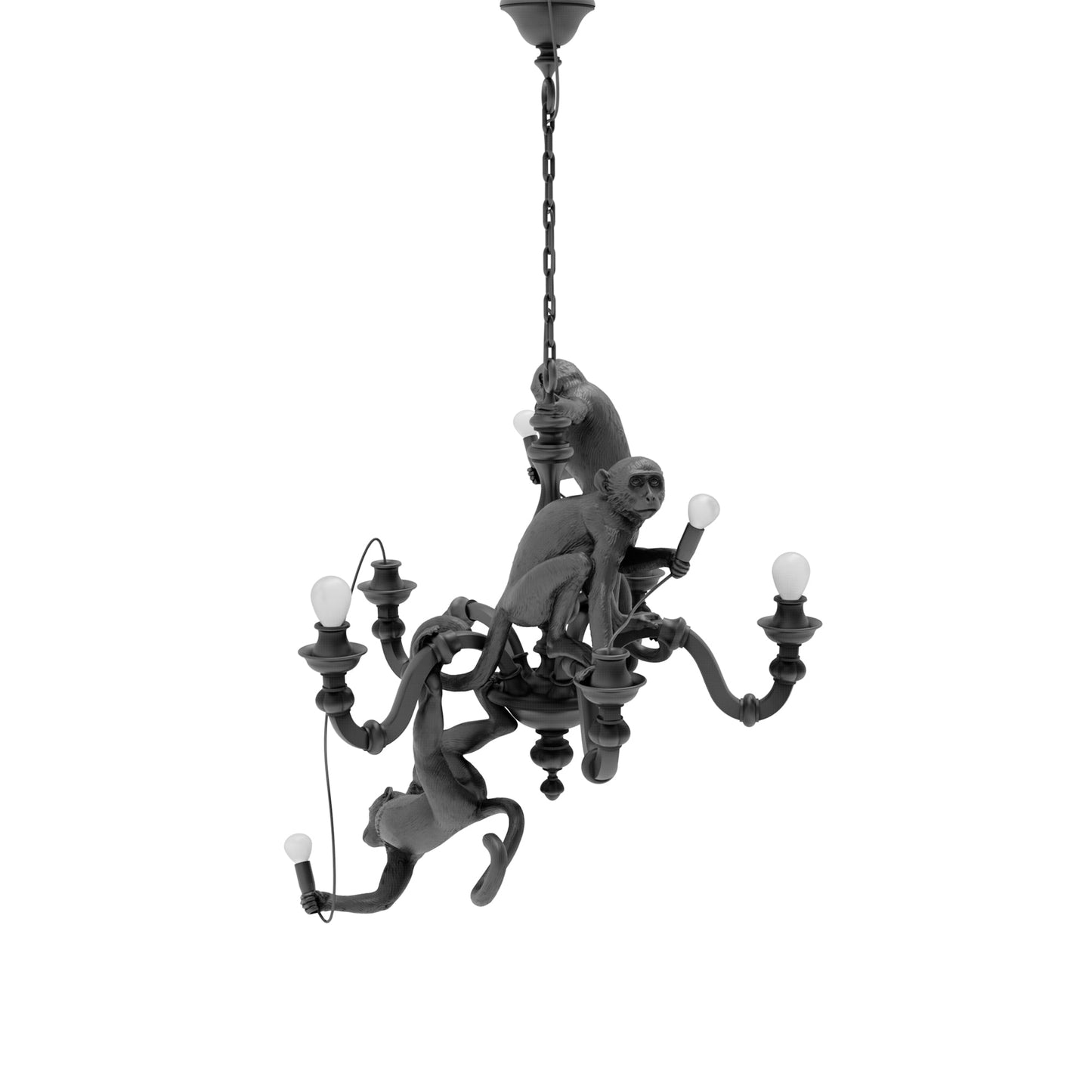 Monkey Chandelier Black