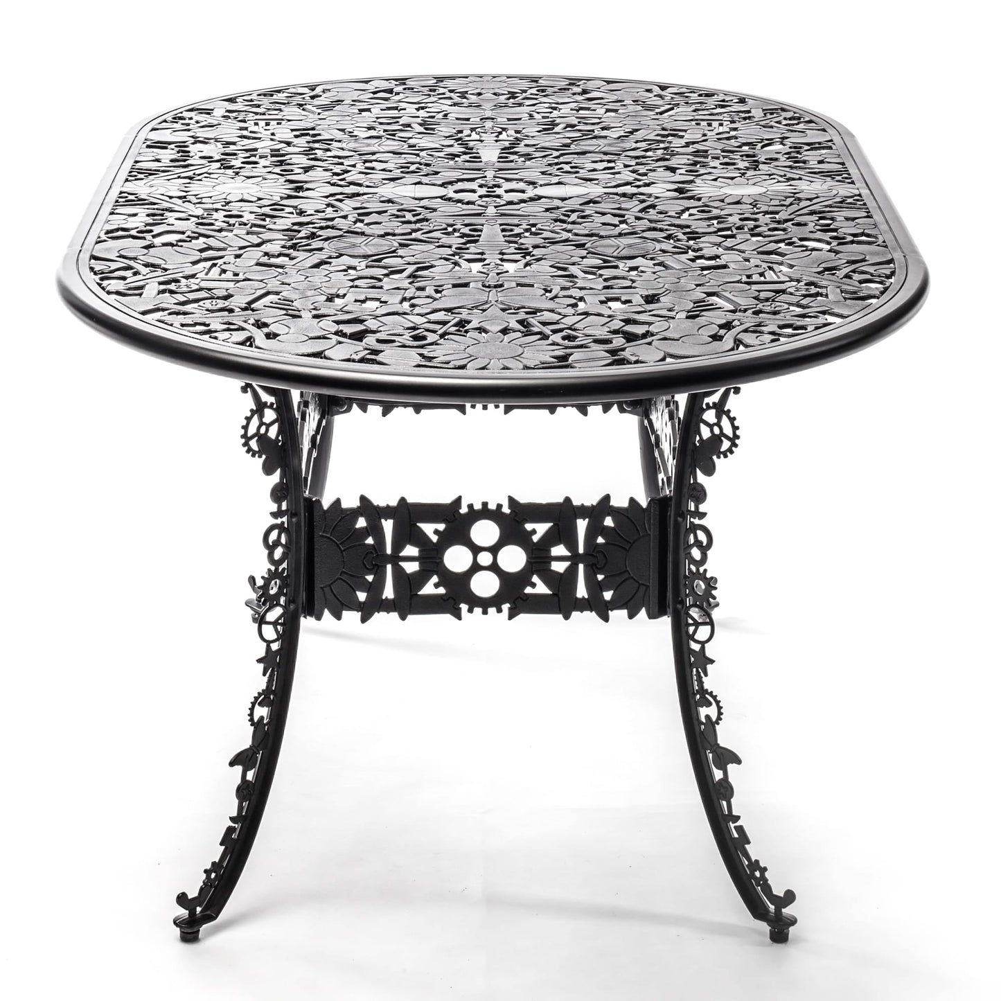 Industry Collection ALUMINIUM OVAL TABLE - BLACK