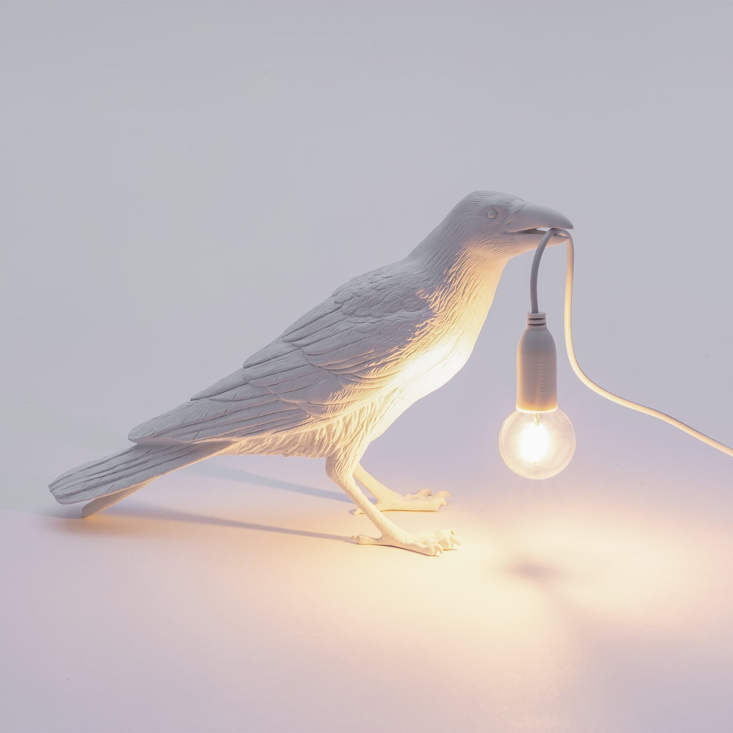 Bird Lamp White Waiting