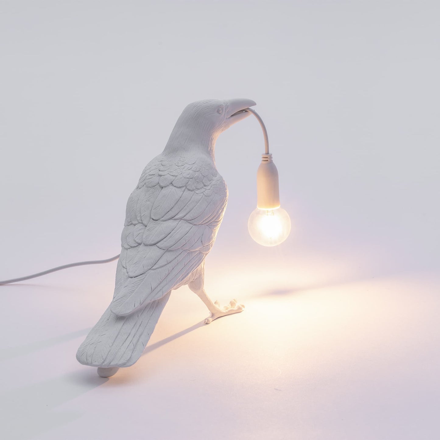 Bird Lamp White Waiting