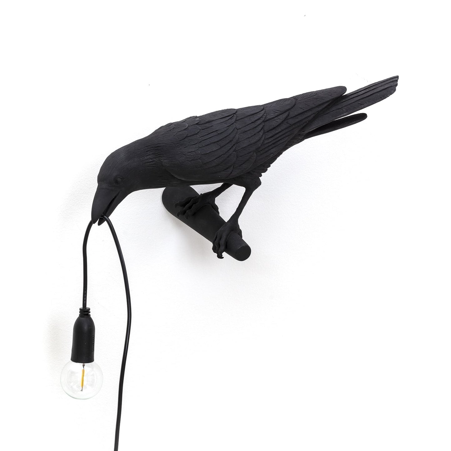 Bird Lamp Black Looking Left