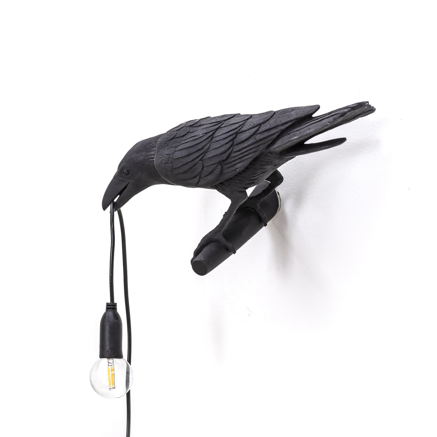 Bird Lamp Black Looking Left