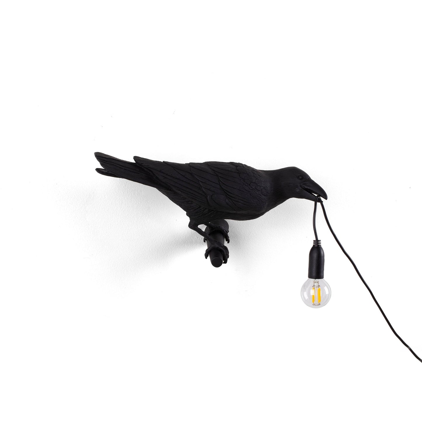 Bird Lamp Black Looking Right OUTDOOR